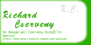 richard cserveny business card